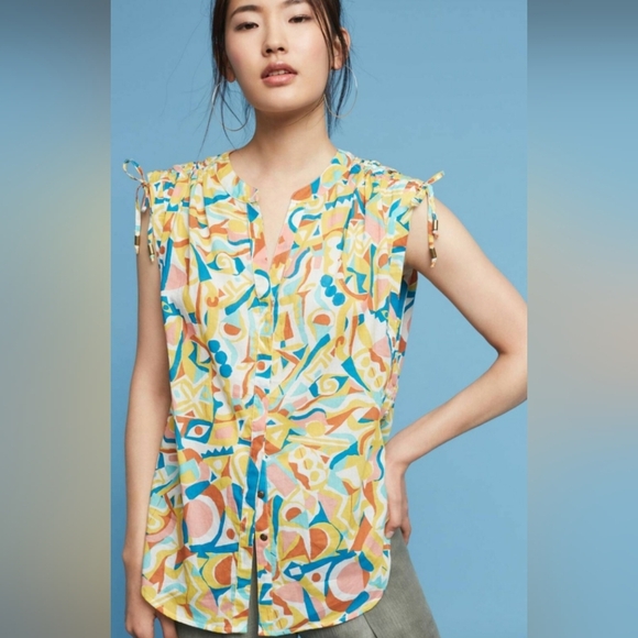 Anthropologie Tops - Anthropologie Danielle Kroll Brooklynite Printed Top shirt Medium